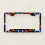 Colorful Mexican Style Floral Pattern Elegant Bold License Plate Frame