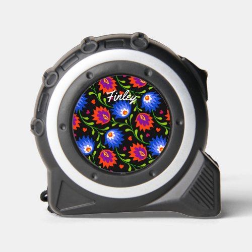Colorful Mexican Style Floral Pattern Elegant Bold Tape Measure