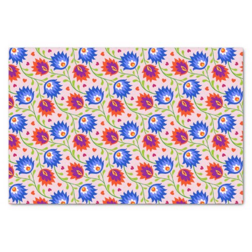 Colorful Mexican Style Floral Pattern Elegant Bold Tissue Paper