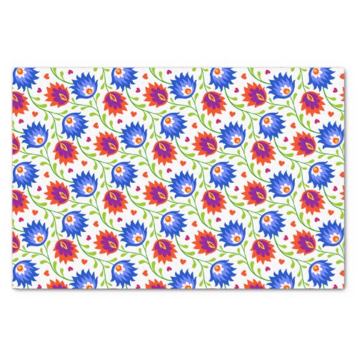 Colorful Mexican Style Floral Pattern Elegant Bold Tissue Paper