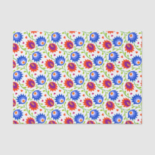 Colorful Mexican Style Floral Pattern Elegant Bold Tissue Paper