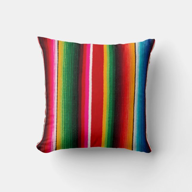 colorful mexican style throw pillow (Front)