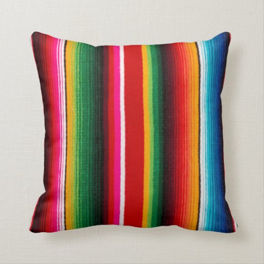 colorful mexican style throw pillow