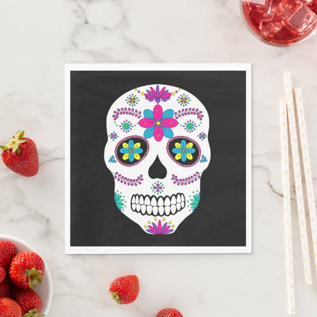 Colorful Mexican Sugar Skull Napkins (Insitu)