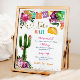 Colorful Mexican Taco Bar Sign