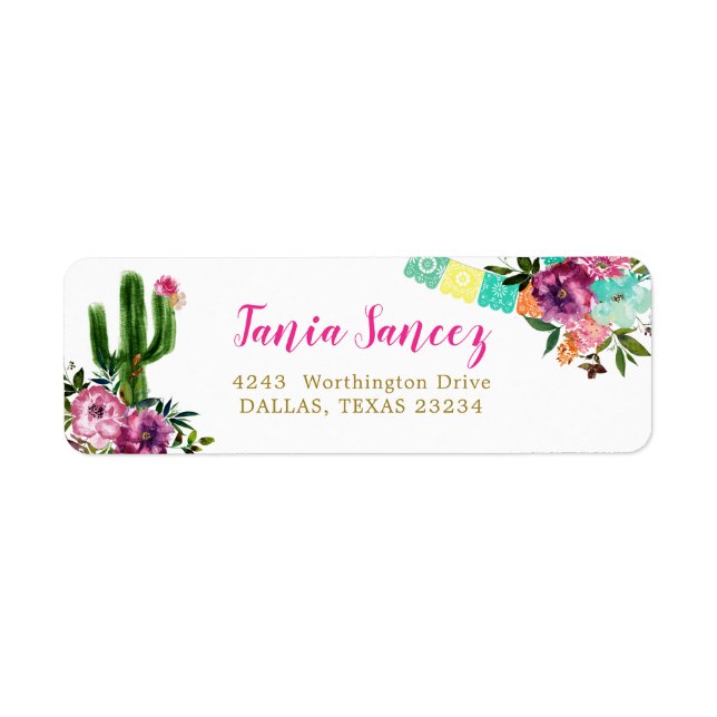 Colorful Mexican Taco bout Love Address Label (Front)