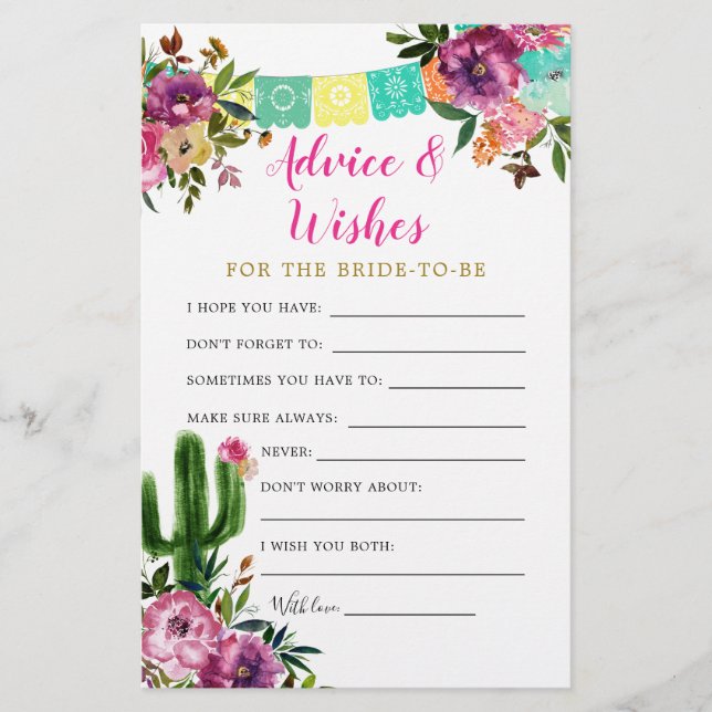 Colorful Mexican Taco bout Love Advice & Wishes (Front)