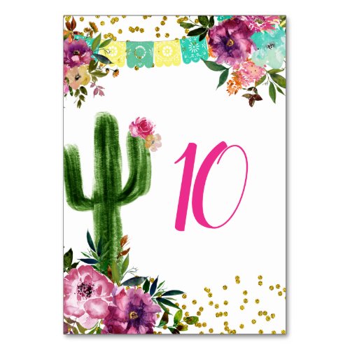 Colorful Mexican Taco bout Love Bridal Shower Table Number