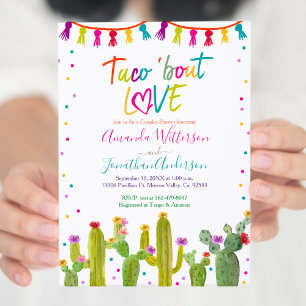 Colorful Mexican Taco 'bout Love Couple Shower Invitation