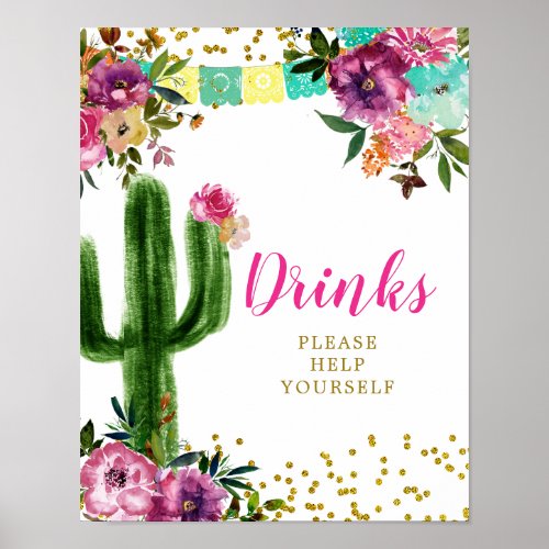 Colorful Mexican Taco bout Love Drink Sign