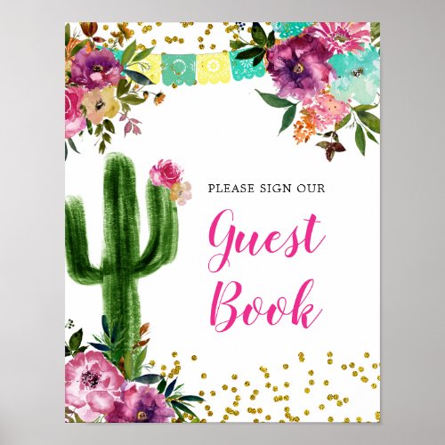 Colorful Mexican Taco bout Love Guest Book Sign