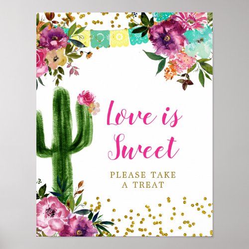 Colorful Mexican Taco bout Love Love Is Sweet Poster