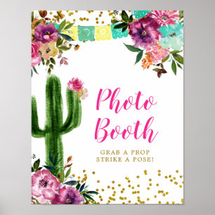 Colorful Mexican Taco bout Love Photo Booth Poster