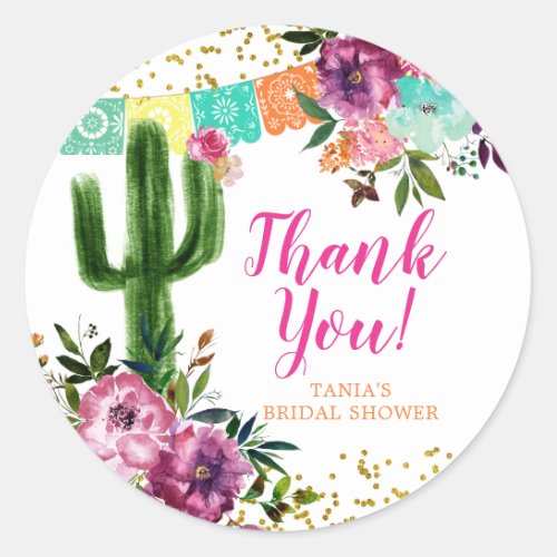 Colorful Mexican Taco bout Love Thank You Sticker