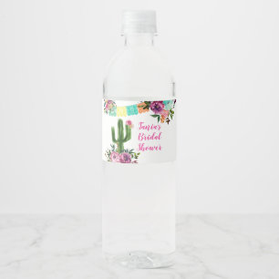 Colorful Mexican Taco bout Love Water Bottle Label