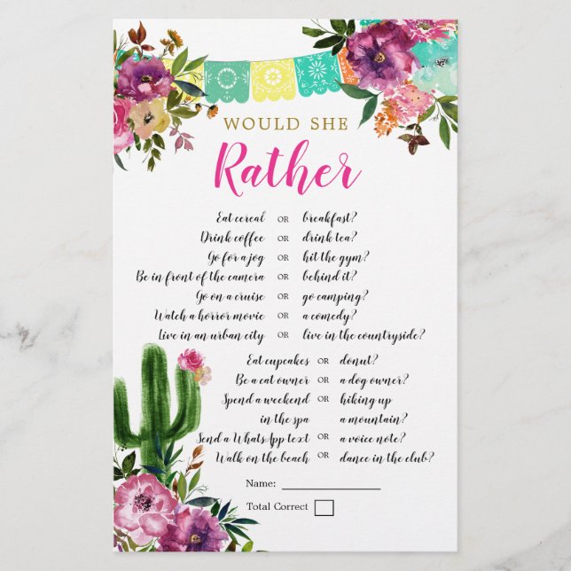 Colorful Mexican Taco bout Love Would She Rather (Front)