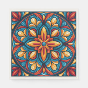 Colorful Mexican Talavera Fiesta Napkins