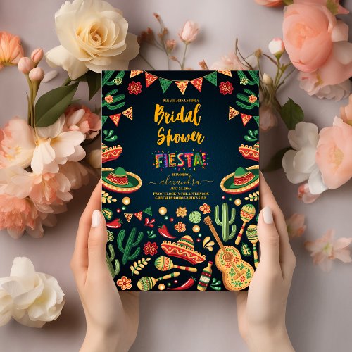 Colorful Mexican Theme Fiesta Bridal Shower  Invitation