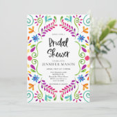 Colorful Mexican Theme Fiesta Bridal Shower Invitation (Standing Front)