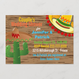 Colorful Mexican Themed Couple's Wedding Shower Invitation