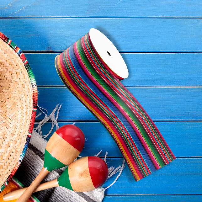 Colorful Mexican Traditional Serape Gift Grosgrain Ribbon (Creator Uploaded)