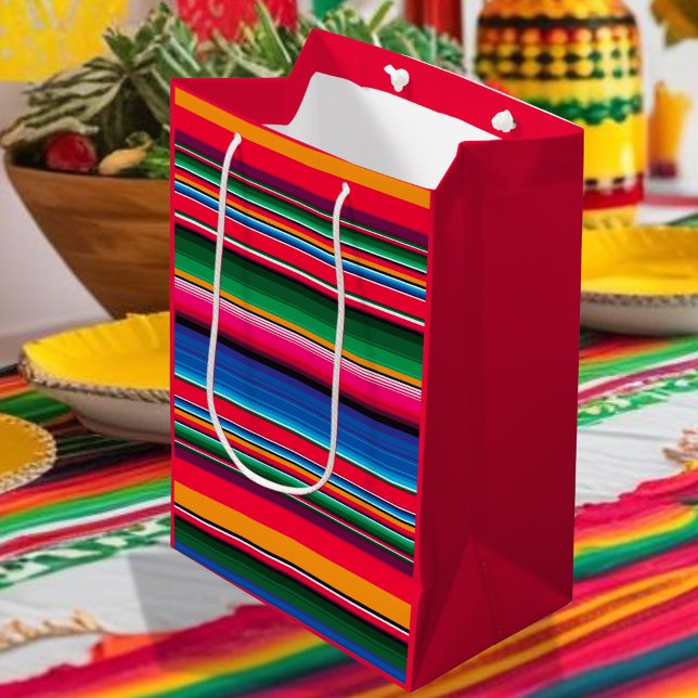 Colorful Mexican Traditional Serape Medium Gift Bag (Creator Uploaded)