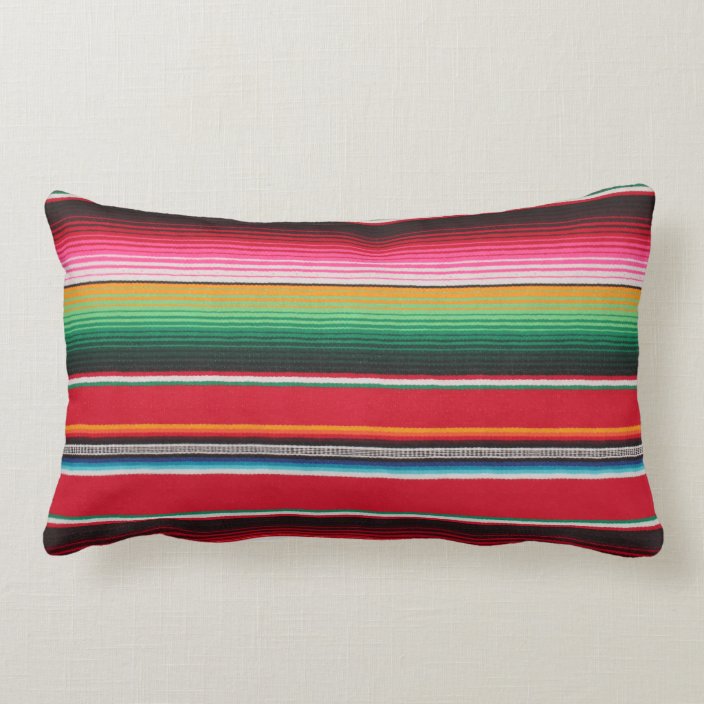 Colorful Mexican Traditional Serape Print Lumbar Pillow | Zazzle.com