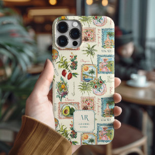 Colorful Mexican Travel Print Monogram iPhone 15 Pro Max Case