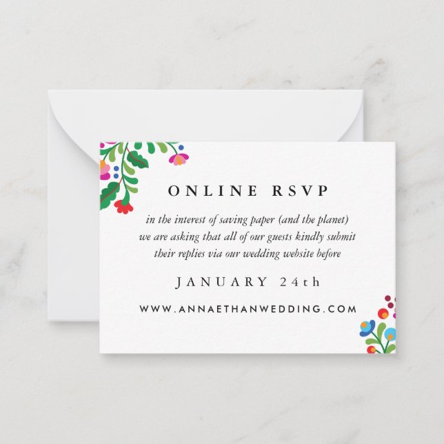 Colorful Mexican Wedding Online RSVP Card (Front)