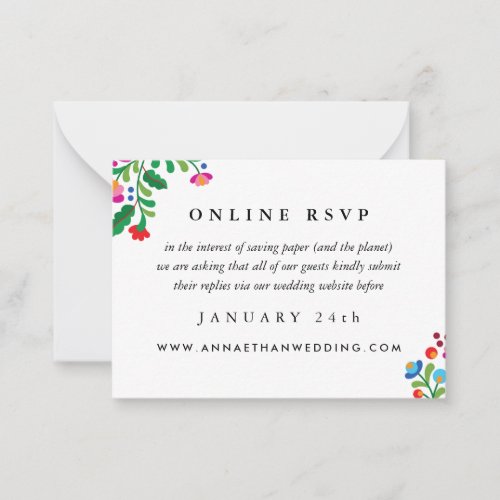 Colorful Mexican Wedding Online RSVP Card