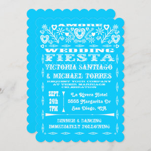 Colorful Mexican Wedding Papel Picado Invitation
