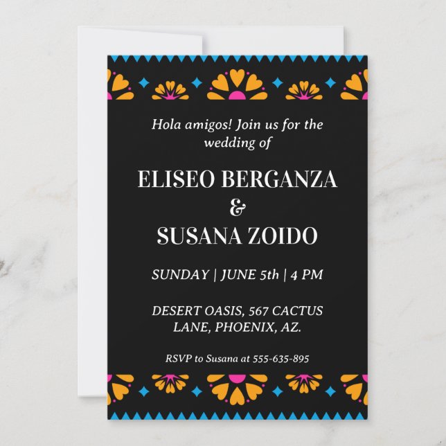 colorful mexico mexican wedding invitations (Front)
