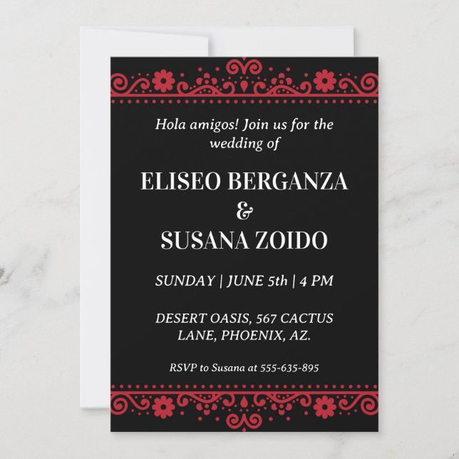 colorful mexico mexican wedding invitations (Front)