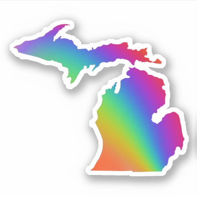 Colorful Michigan rainbow graphic Sticker (Front)