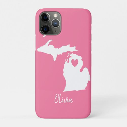 Colorful Michigan State Customized Name  iPhone 11 Pro Case