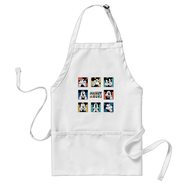 Colorful Mickey Mouse Grid Adult Apron (Front)