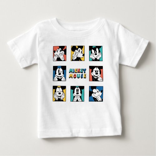 Colorful Mickey Mouse Grid Baby T_Shirt