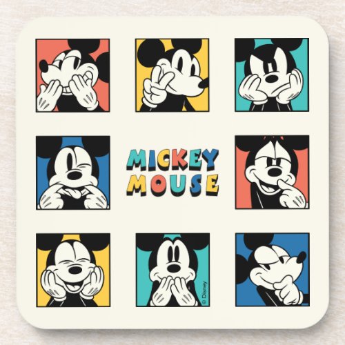 Colorful Mickey Mouse Grid Beverage Coaster