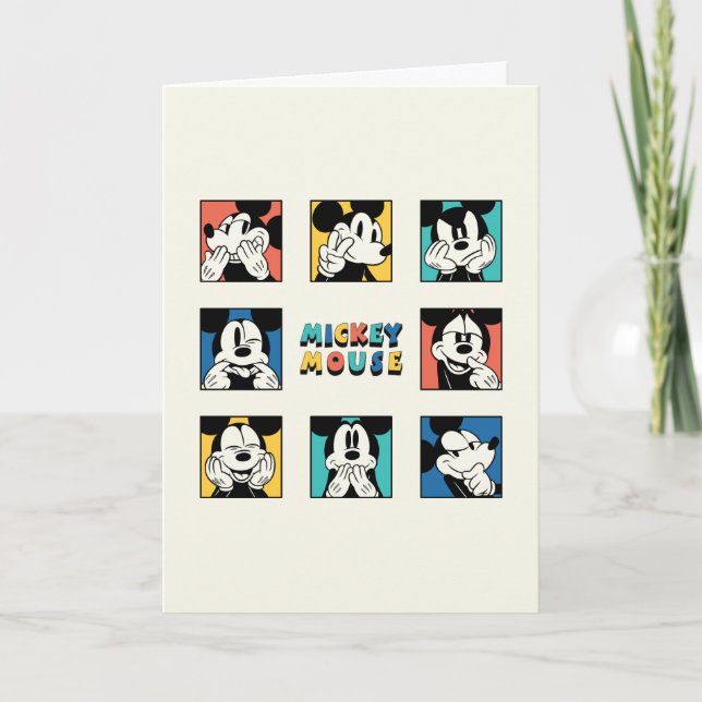 Colorful Mickey Mouse Grid Card (Front)