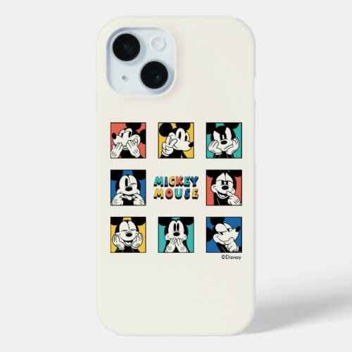 Colorful Mickey Mouse Grid iPhone 15 Case