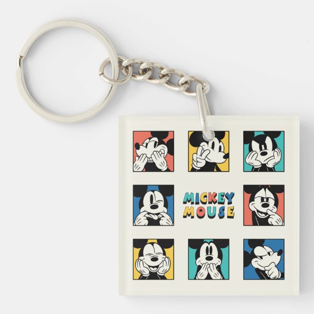 Colorful Mickey Mouse Grid Keychain (Front)