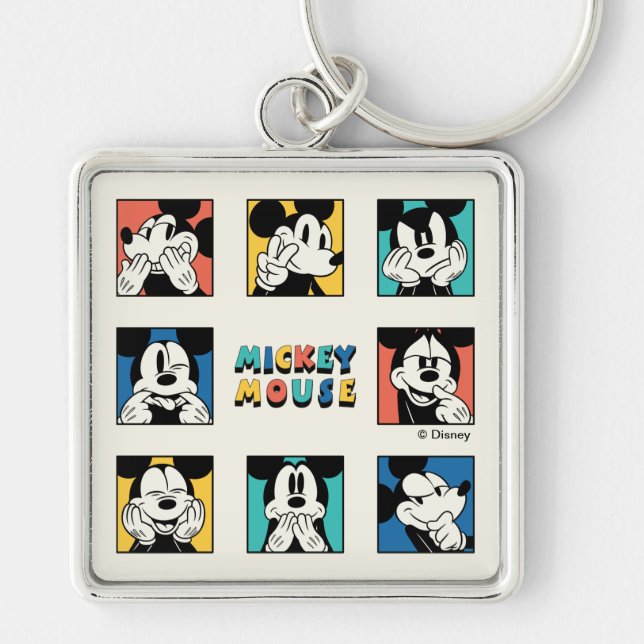 Colorful Mickey Mouse Grid Keychain (Front)