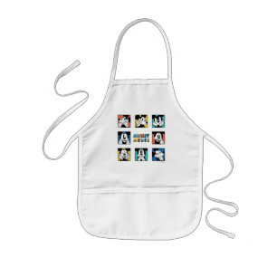 Colorful Mickey Mouse Grid Kids' Apron