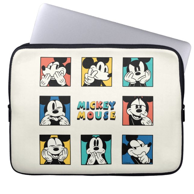 Colorful Mickey Mouse Grid Laptop Sleeve (Front)