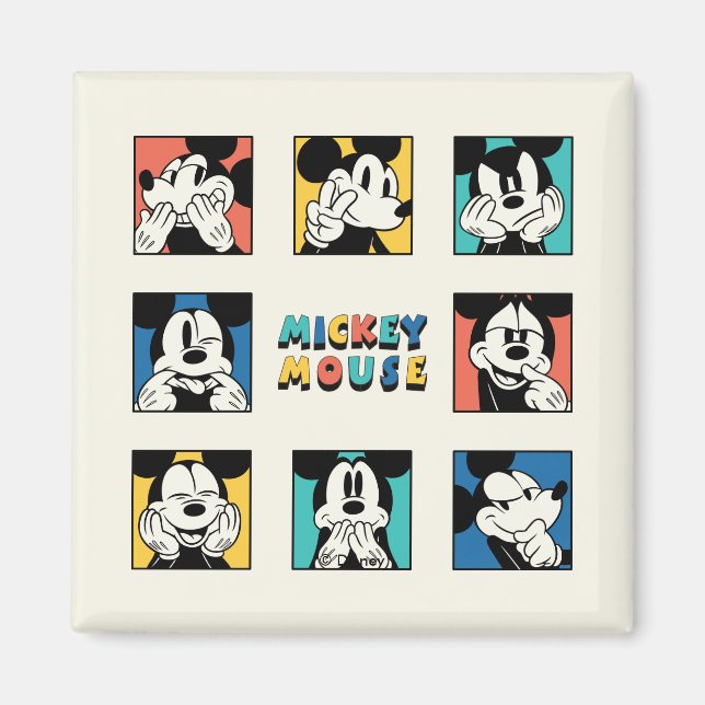 Colorful Mickey Mouse Grid Magnet (Front)