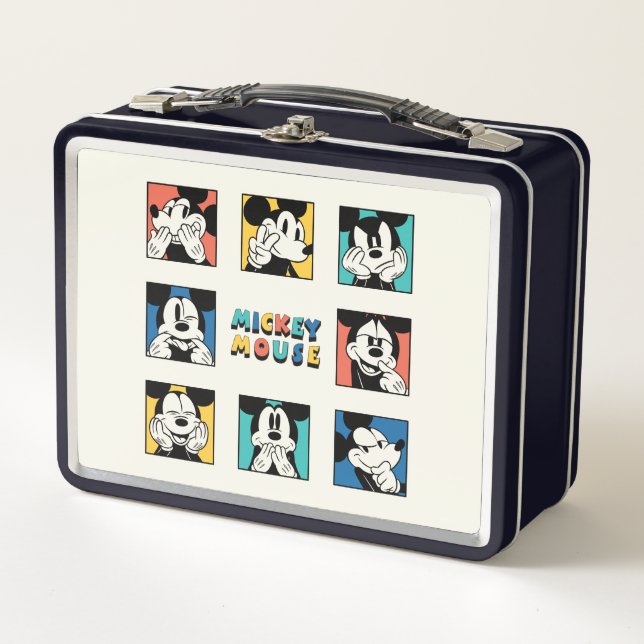Colorful Mickey Mouse Grid Metal Lunch Box (Front)