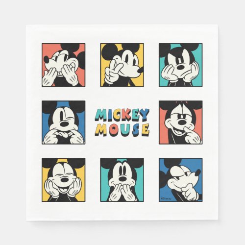 Colorful Mickey Mouse Grid Napkins