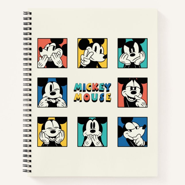Colorful Mickey Mouse Grid Notebook (Front)