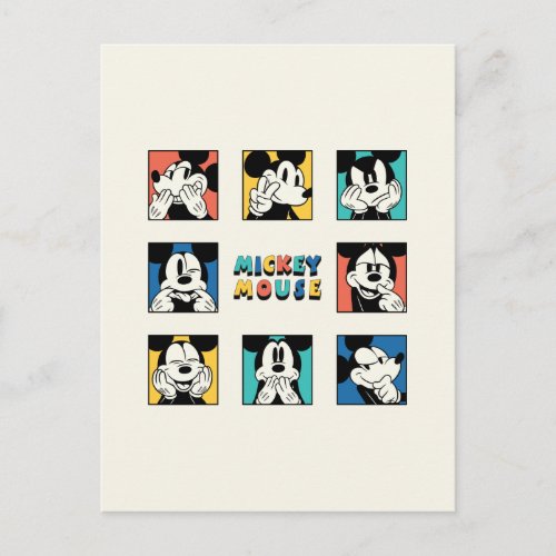 Colorful Mickey Mouse Grid Postcard