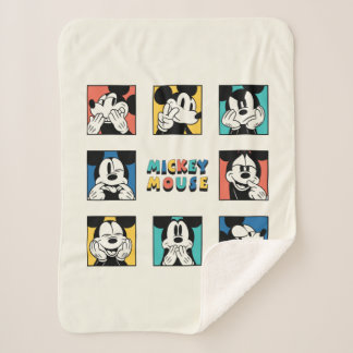 Colorful Mickey Mouse Grid Sherpa Blanket
